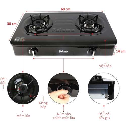 Bếp gas dương Paloma PA - V72EB
