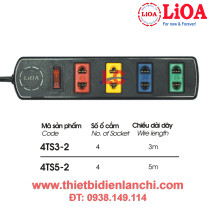 Ổ cắm kéo dài LiOA 4TS3-2 dây 3m Ổ cắm kéo dài LiOA 4TS3-2 dây 3m