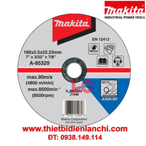 Đá cắt kim loại Makita A-85329 (180x2.5x23mm)